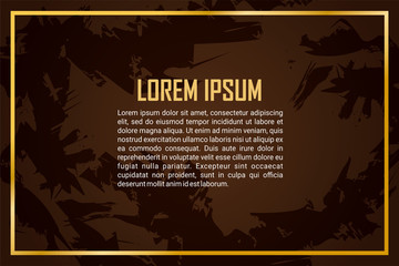 Abstract smear pattern with gold frame. Vector. 