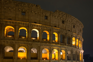 Fototapeta na wymiar Colosseum in Rome roman amphitheater, Italy. Main italian landmark