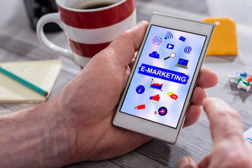 E-marketing concept on a smartphone