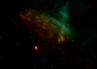 Small part of an infinite star field. 3D rendering