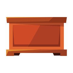 wooden desk element isolated icon