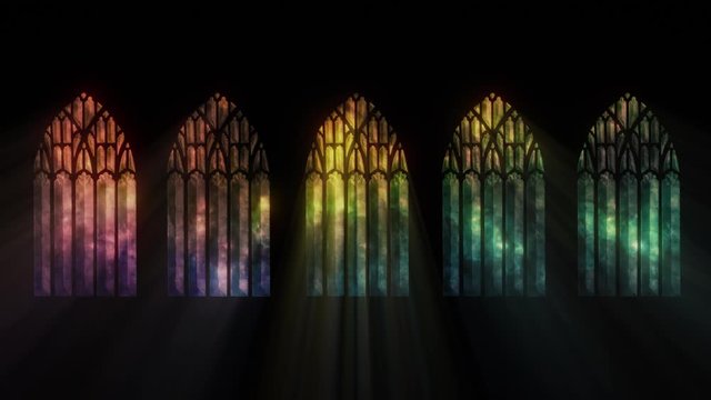 Multicolored stained glass window, background
