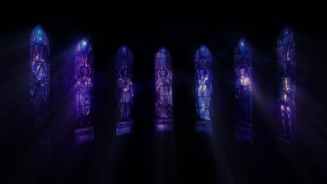 Blue stained glass, background