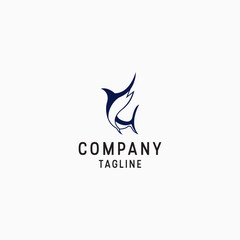 Marlin Swordfish Logo Icon Design Template Vector.