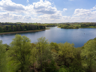 Fototapeta na wymiar Aerial view of Bewl water reservoir