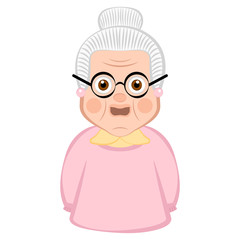Isolated grandmother cartoon on a white background - Vector
