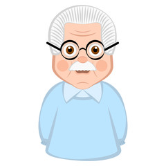 Isolated grandfather cartoon on a white background - Vector