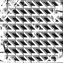 Grunge abstract pattern, geometric optical illusion.  Square black and white backdrop.