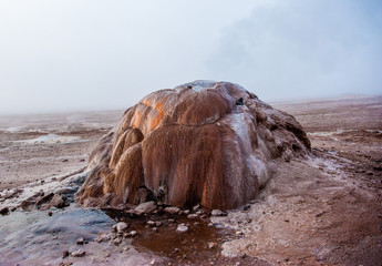 Detail of active geyser formation at El Tatio, Atacama, Chile. Active geysers comes out of the...