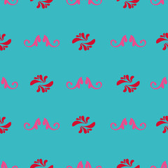 Vector glamourous decorative rococo pink purple red seamless pattern. Perfect for fabric, scrapbooking, wallpaper projects.