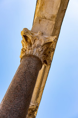 Roman column on Diocletian palace in Split, Dalmatia, Croatia 