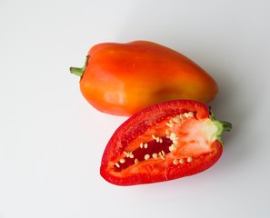 Sliced sweet red pepper