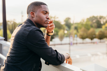 Side view of man looking aside