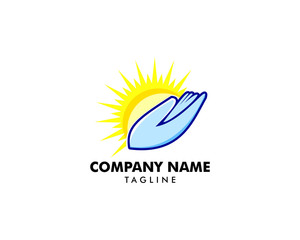 Hand Care Sun Icon Logo Design Element