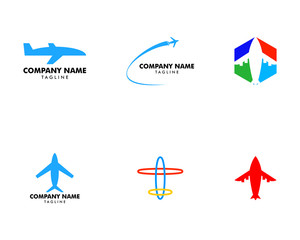 Set of Airplane Vector Illustration Design Symbol Logo Template