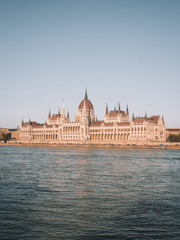Fototapeta na wymiar Parliament Building of Budapest, Capital of Hungary on a beautiful day
