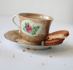 Cup of coffee and cookies
