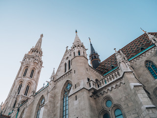 Huge Church in Budapest, Hungary called Matthiaskirche