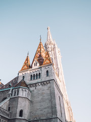 Fototapeta na wymiar Huge Church in Budapest, Hungary called Matthiaskirche