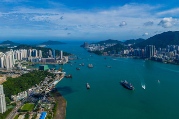 Aerial view of Hong Kong city