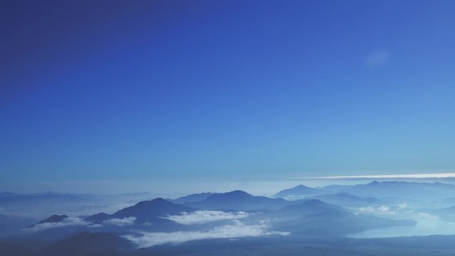 View of Lake Yamanaka, from the 5th station of Mt. Fuji / Yamanashi pref Fuji Subaru Line.