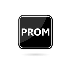 Word PROM sign isolated on white background