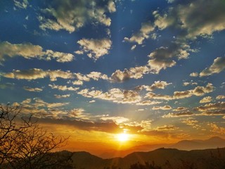sunset in the mountains
