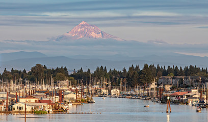 Mount Hood over Jantzen Beach Portland
