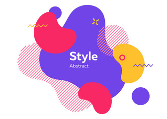 Geometric abstract badge. Dynamical colored forms and lines. Gradient abstract banners with flowing liquid shapes. Template for logo, flyer, presentation