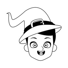 little boy with magician costume head character
