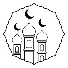 ramadan kareem lamp with moon hanging vector illustratio