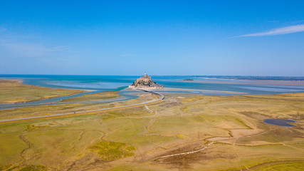 Luftbild Mont Saint Michel, Normandie