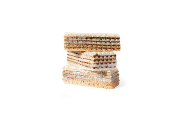 Sweet waffle cookie cake. On a white background isolate. A treat for any holiday.