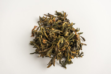 Set of herbal teas on a white background