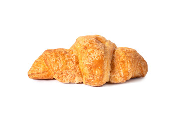 Classic French croissant sweet pastries, breakfast for breakfast. On a white background isolate. A treat for any holiday.