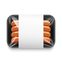 Isolated Sausage Pack on White Background in Realistic Style