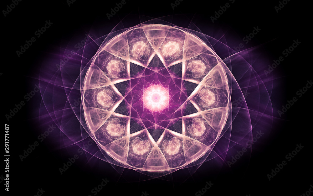 Aufkleber digital image generated on a computer consisting of beautiful abstract geometric shapes, lines of di