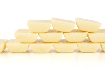 Lot of whole fresh chocolate piece isolated on white background