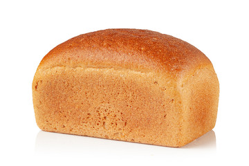 loaf of bread on white background