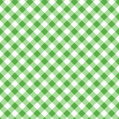 Green seamless table cloth texture. Diagonal lines. Vector illustration.