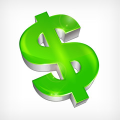 Dollar symbol on white
