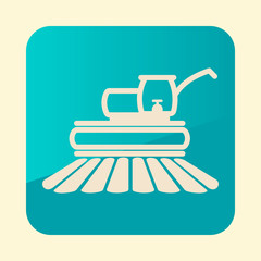 Combine harvester flat icon