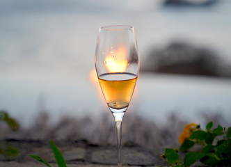 Fire in wine glass