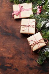 Christmas gift boxes and xmax fir tree