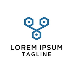 initial letter logo Y Tech logo template