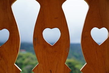 Wooden heart railing 