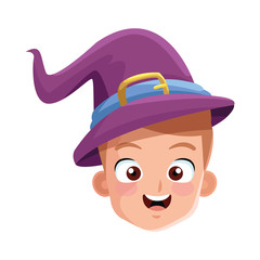 little boy with magician costume head character