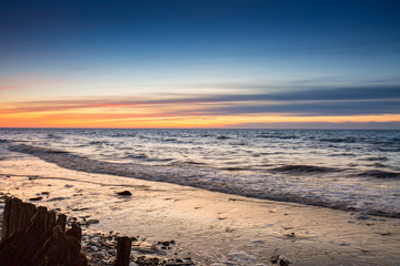 Sunset at Juno Beach in Normandy