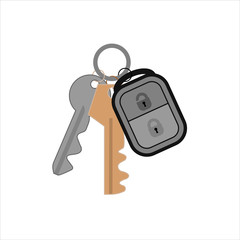 Vector Car Key and charm of the alarm system.