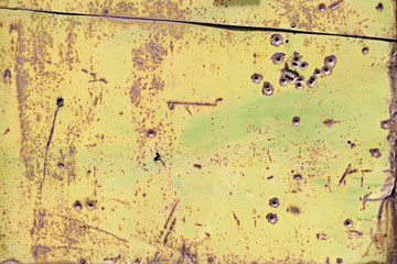 Sheet metal surface with traces of rust and paint residues